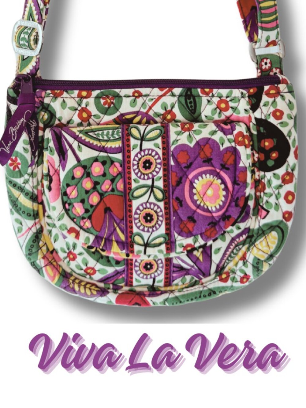 Vera Bradley Viva La Vera Retired Y2K Floral Quilted Cotton Crossbody Bag HTF